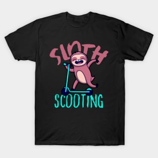 Funny E-Scooter, Cute Kawaii Sloth Driving Scooter T-Shirt